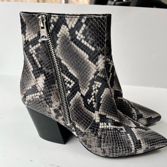 Allsaints Lenora Leather Snake Booties - Picture 9 of 12